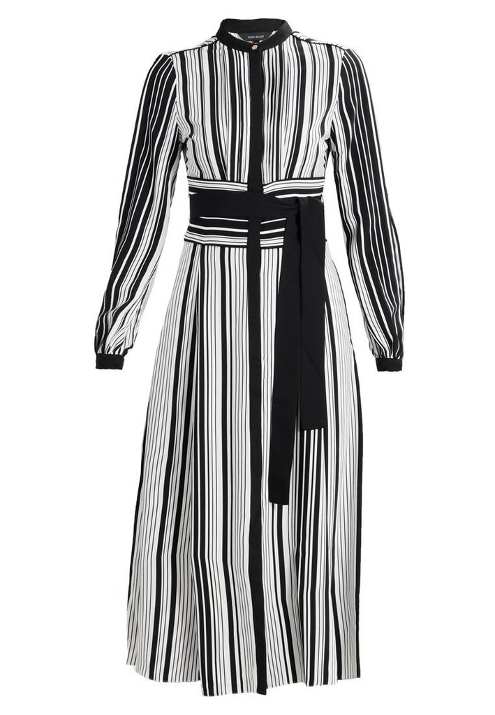 karen millen graphic stripe midi dress