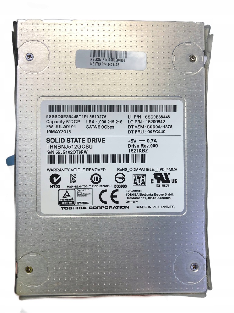 Dysk SSD 512GB Toshiba THNSNJ512GCSU 2,5" SATA III