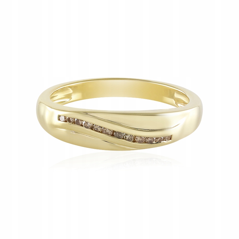 0.087 Ct Champagne Diamond Gold-Plated Silver Ring