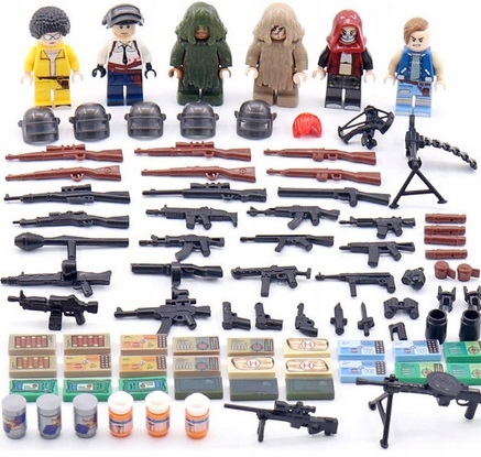 ZESTAW WOJSKO PUBG FPS FIGURKI +KARTY LEGO