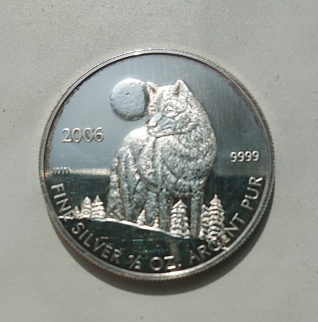Kanada dollar 2006 wilk 1/2 uncji srebra menniczy