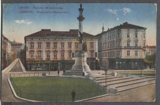 Lwów, Pomnik A. Mickiewicza, 1918r.