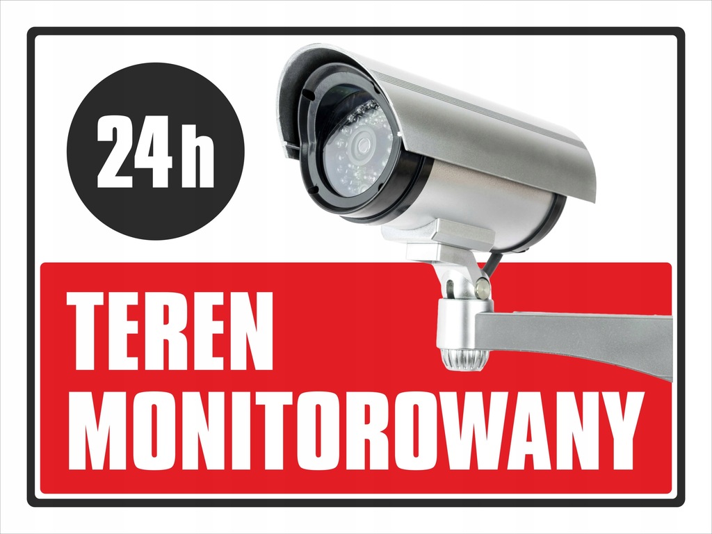 tabliczka TEREN MONITOROWANY 24h A4 BLACK FRIDAY