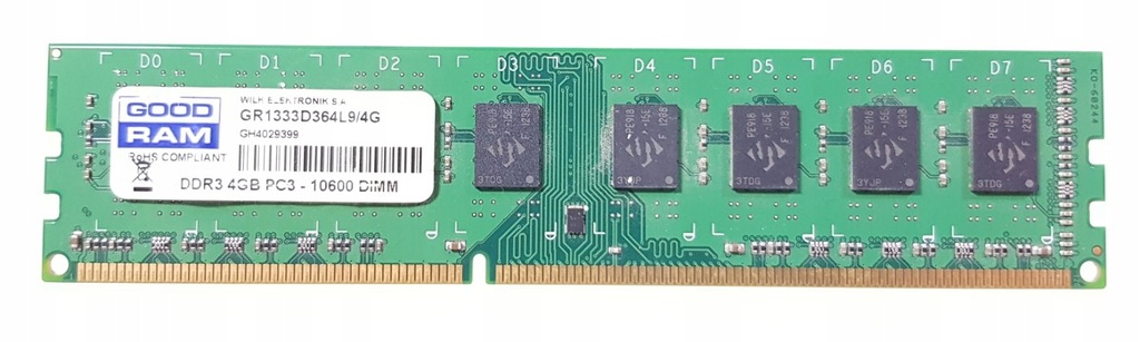 Pamięć RAM GOODRAM DDR3 PC3-10600 1333MHz 4GB