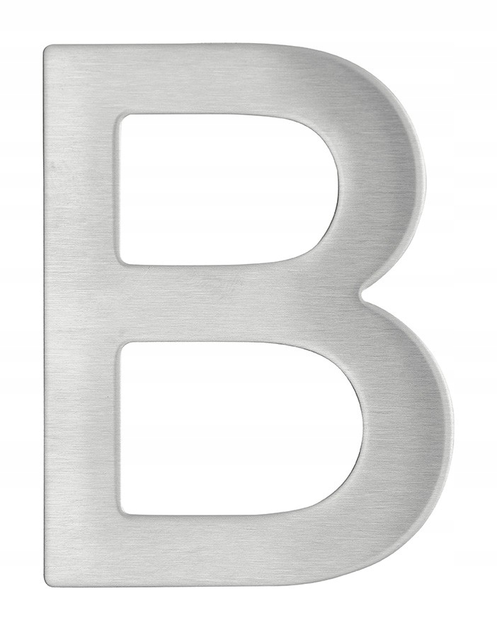 Litera B" inox h 76mm z klejem