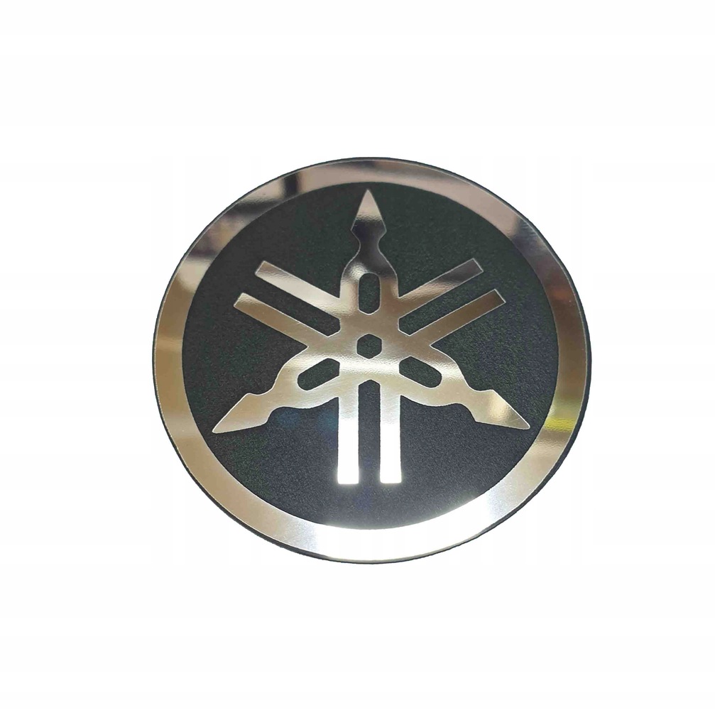 Naklejka Emblemat YAMAHA lustrzana srebrna 30mm