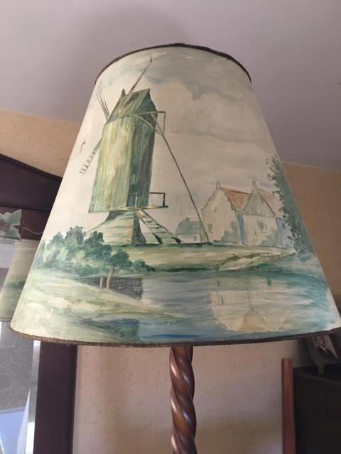 Stara lampa - abażur ręcznie malowany