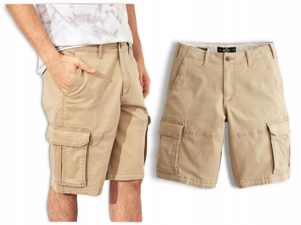 Szorty Męskie Cargo Khaki HOLLISTER Abercrombie 30