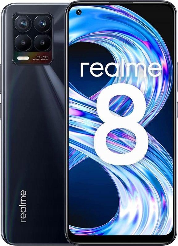 Smartfon Realme 8 4/64GB 90Hz Dual Sim RMX3085 Czarny | Stan: Dostateczny