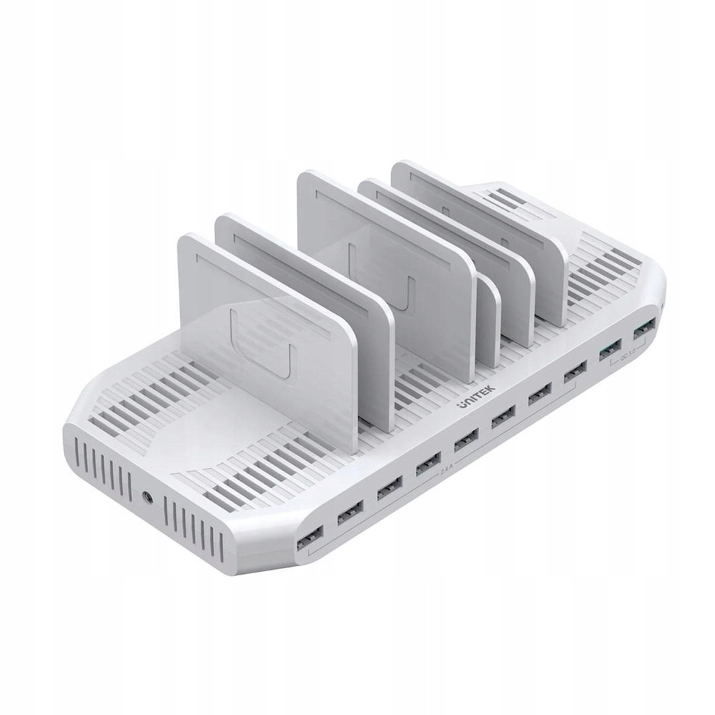 UNITEK STACJA ŁADUJĄCA 10X USB 2.4A 60W BIAŁA