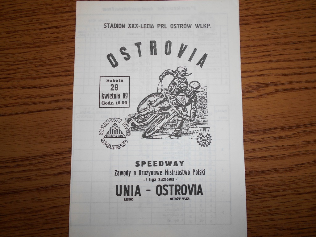 Liga Ostrovia Ostrów - Unia Leszno 1989