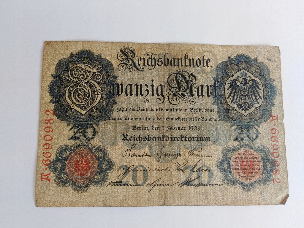 Banknot 20 Marek 1908