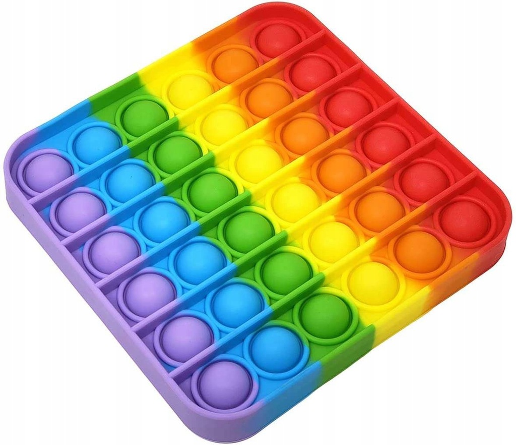 kwadrat POP IT PUSH FIDGET TOY bubble tęczowe