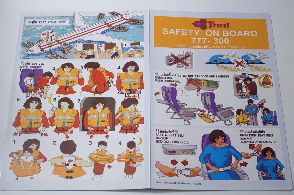 Thai safety Card Instrukcja bezpieczeństwa Boeing 777-300