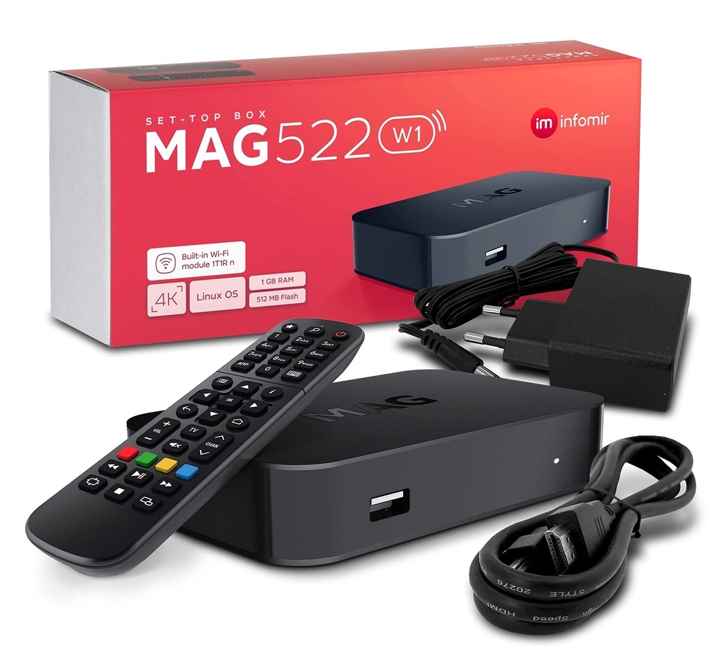 Tuner IPTV MAG 522 INFOMIR H.265 dekoder