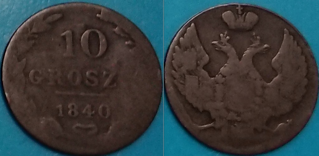 Polska 10 groszy 1840r. KM 113a