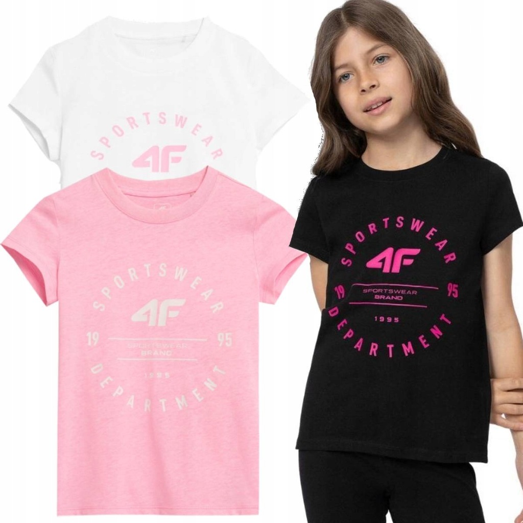 4F Koszulki Dziewczęce T-shirt Dla Dziewczynki 3x
