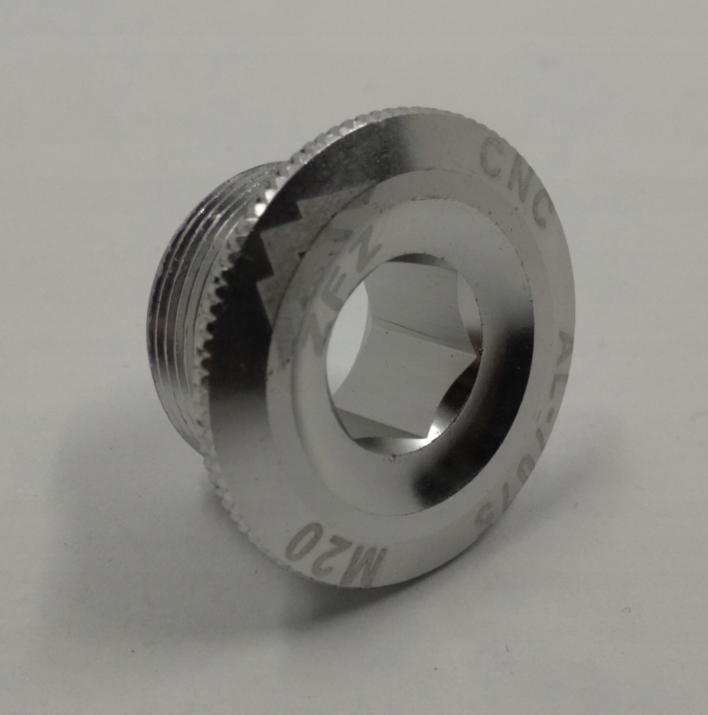 Śruba lewego ramienia korby Shimano alu srebrna