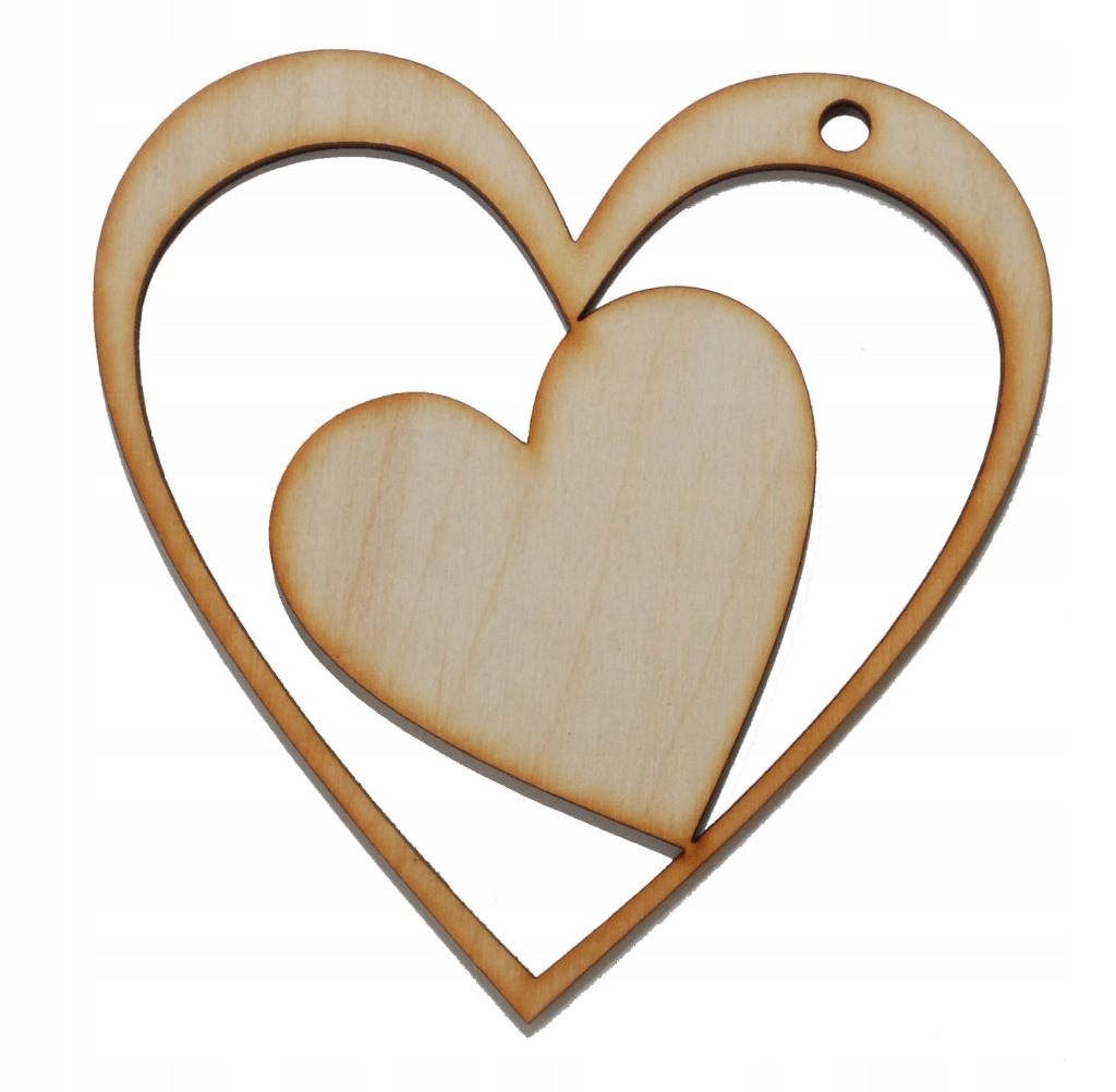 Dekor Serce Walentynki sklejka 10cm zawieszka gift