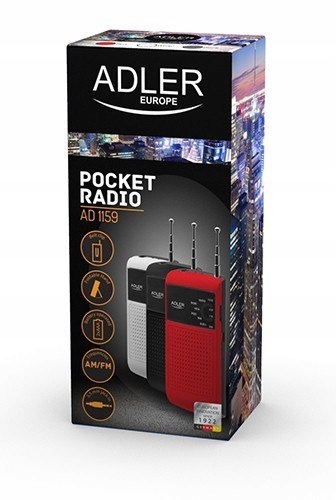 Radio kieszonkowe czerwone AD1159R