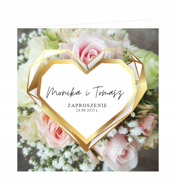 Zaproszenia ślubne na ślub geometryczne SERCA