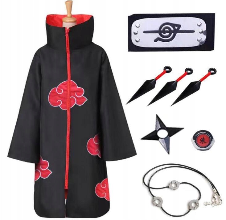 NARUTO ITACHI UCHIHA AKATSUKI COSTUME SET XLL/XL