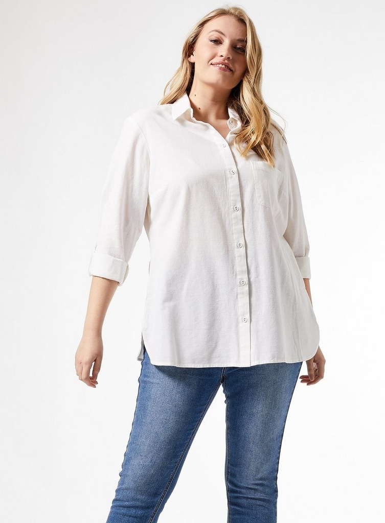 DOROTHY PERKINS PLUS SIZE KOSZULA BIAŁA 52 BGA