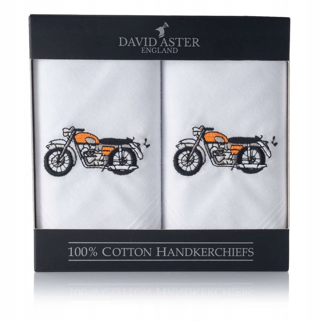 Chusteczki męskie haftowane dla motocyklisty