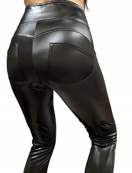 MIELCZARKOWSKI LEGGINSY LATEX PUSH UP CZARNE M