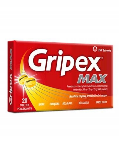 GRIPEX MAX Gorączka, bóle mięśni 20 tabl.