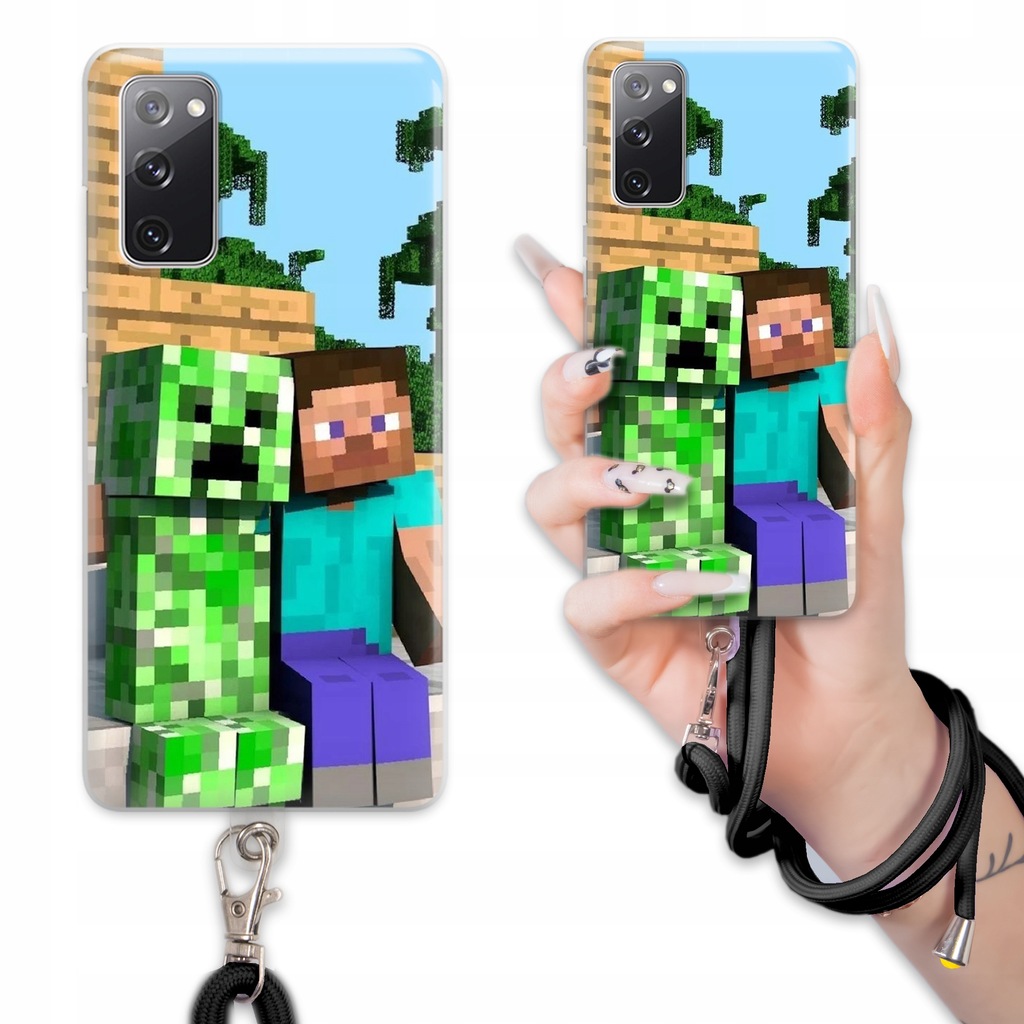 ETUI DO SAMSUNG S20FE CASE OCHRONNA WYTRZYMAŁY CHARMS CZARNY MINECRAFT WZ