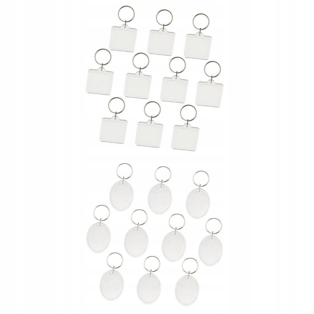 10 transparent insert photo keychain for