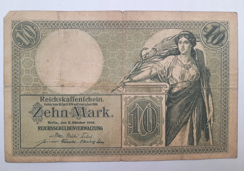 Banknot 10 marek Niemcy 1906 r.