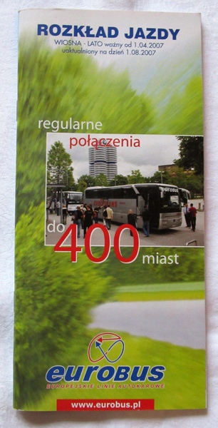EUROBUS ROZKŁAD JAZDY 2007 ORYGINAŁ