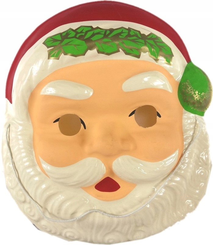 Maska plastikowa dla dzieci Mikołaj na gumce
