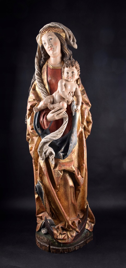 Madonna gotycka w/g M Erharta XIX/XX wiek 117 cm