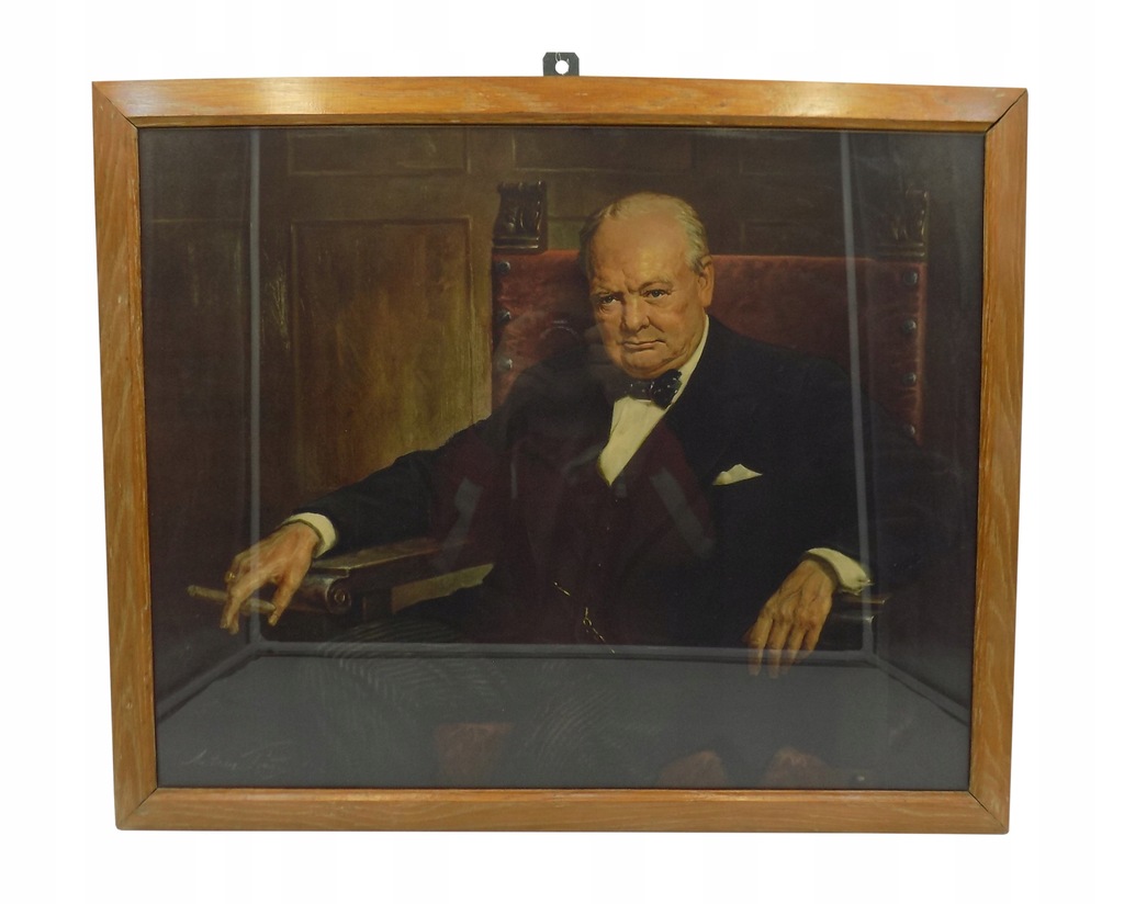 stara reprodukcja Portret Winston Churchill 1951
