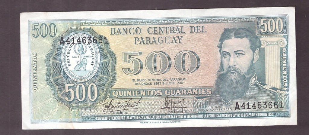 Paragwaj Paraguay - banknot - 500 Guaranies