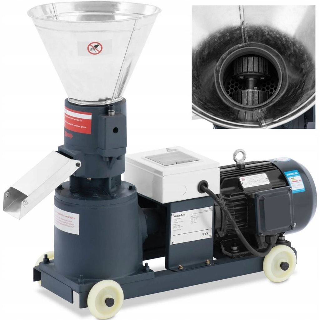 PELECIARKA GRANULATOR MASZYNA DO PELLETU TROCIN PASZY 2200W 400V 100 KG/H