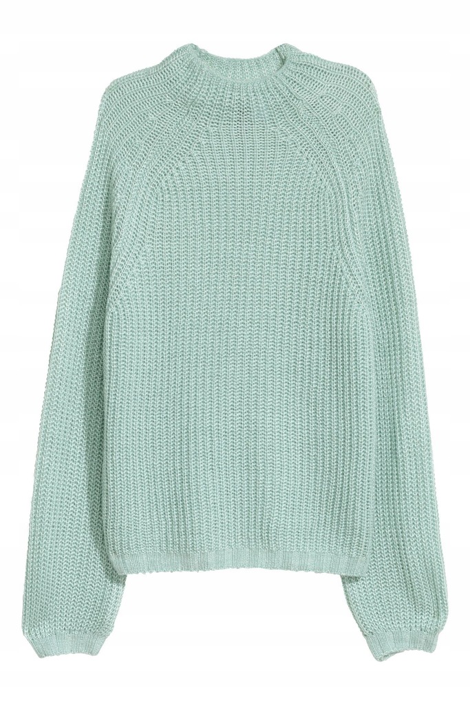 05E150 H&M__MJ9 MIĘTOWY SWETER POŁYSK__S