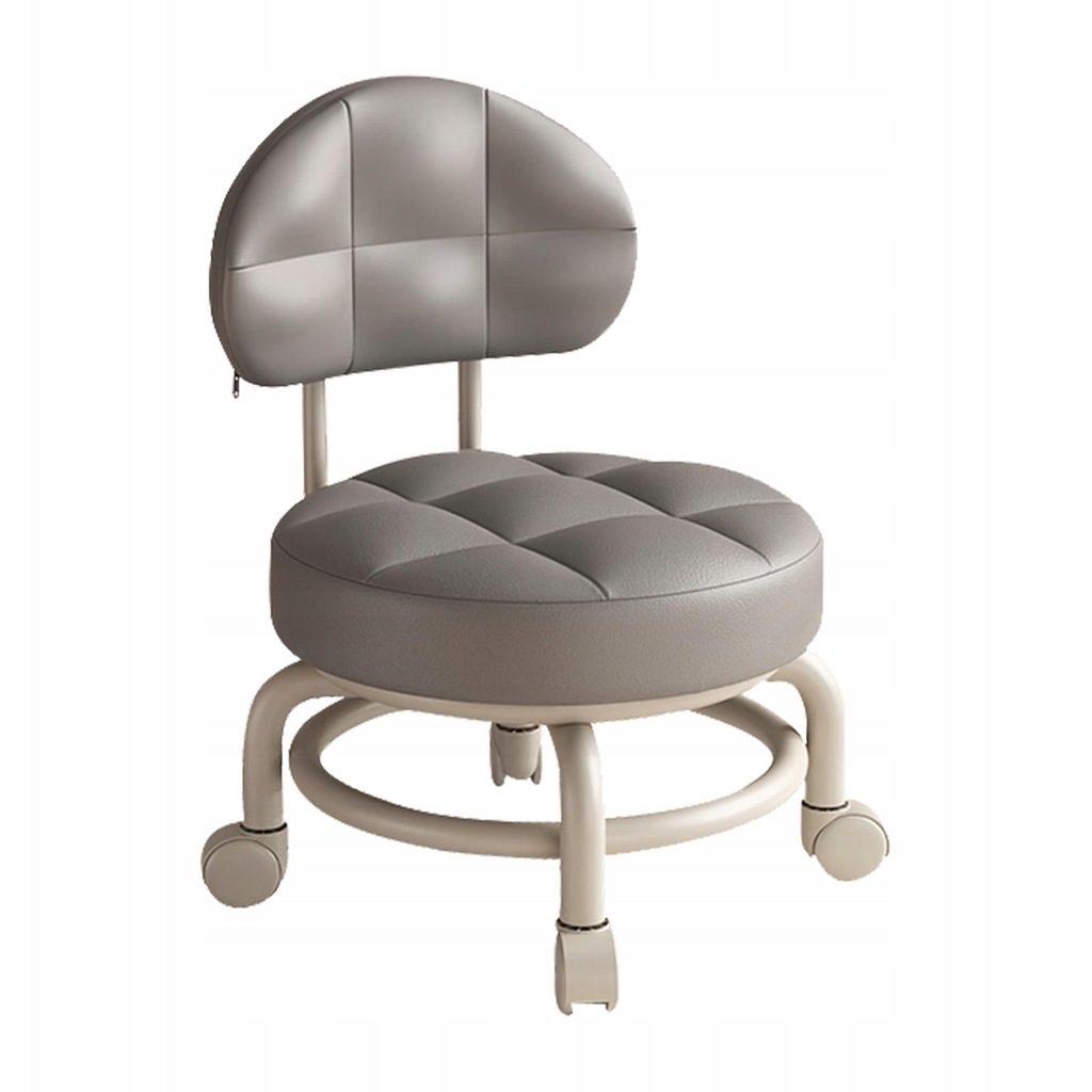 Low Round Rolling Stool Cleaning with dark gray