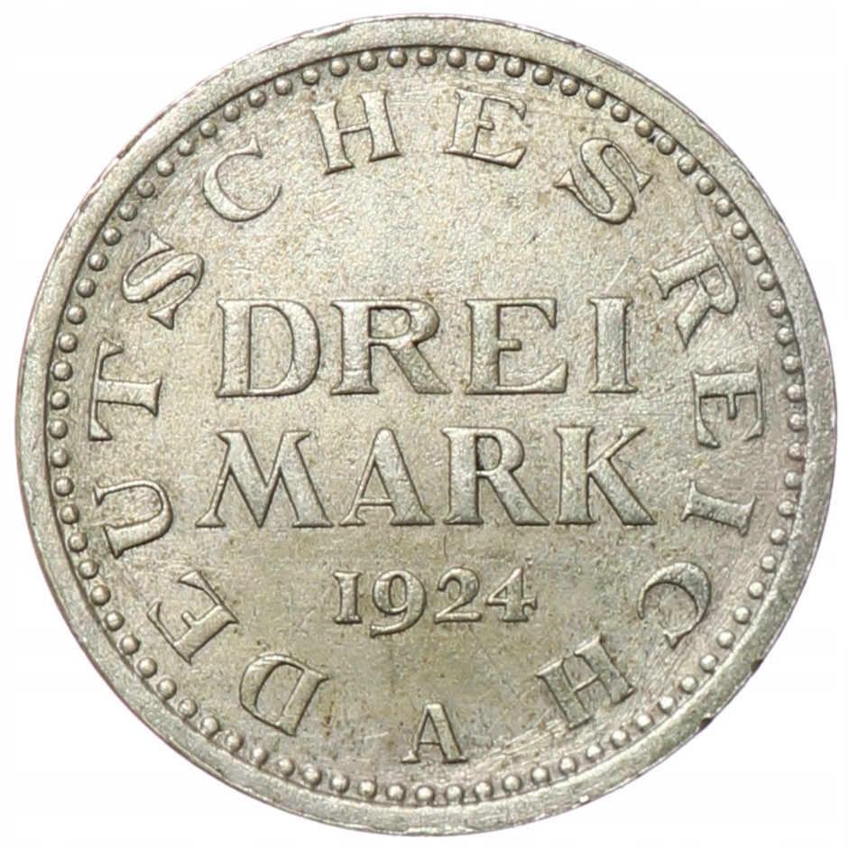 3 marki - Republika Weimarska - Niemcy - 1924 rok