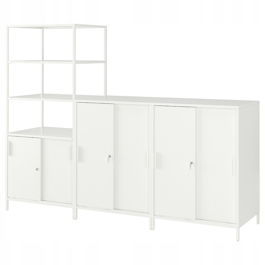 IKEA TROTTEN Kombinacja szafek biały 240x180 cm