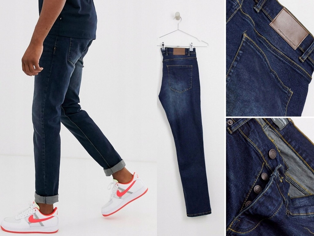 French Connection Niebieskie jeansy skinny W36 L36