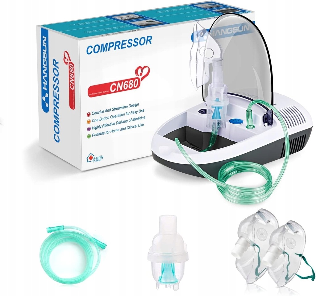 Kompaktowy nebulizator Hangsun CN680 do inhalacji dla dorosłych i dzieci