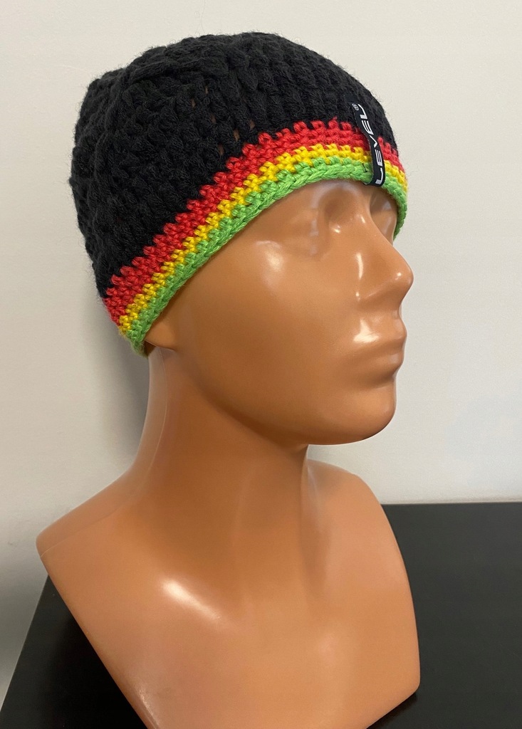 Level czapka zimowa Reggae Thema czarna rozmiar uniwersalny