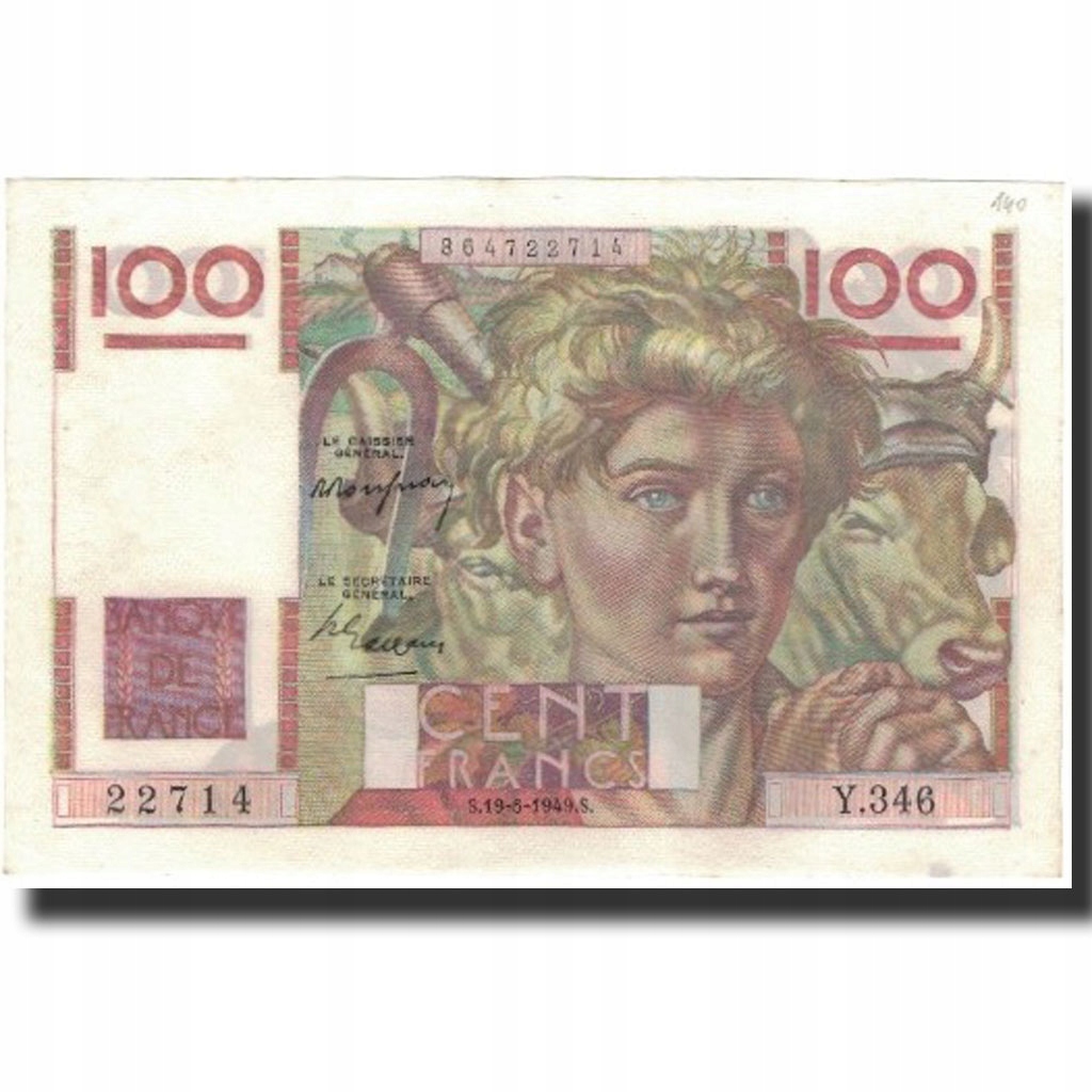 Francja, 100 Francs, 1949-05-19, UNC(63), Fayette: