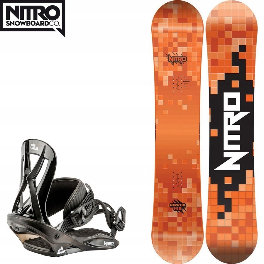 Juniorski ZESTAW NITRO: snowboard Ripper+wiązania