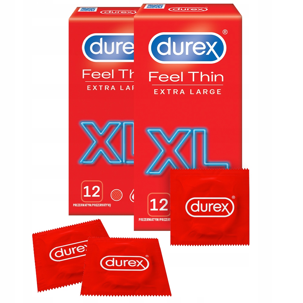 Durex prezerwatywy 24 szt Feel Thin XL ZESTAW