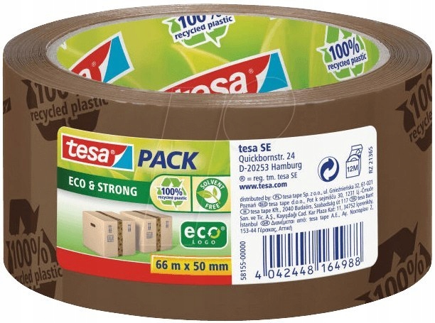 TESAPACK Eco & Strong, 66m x 50mm, brązowy